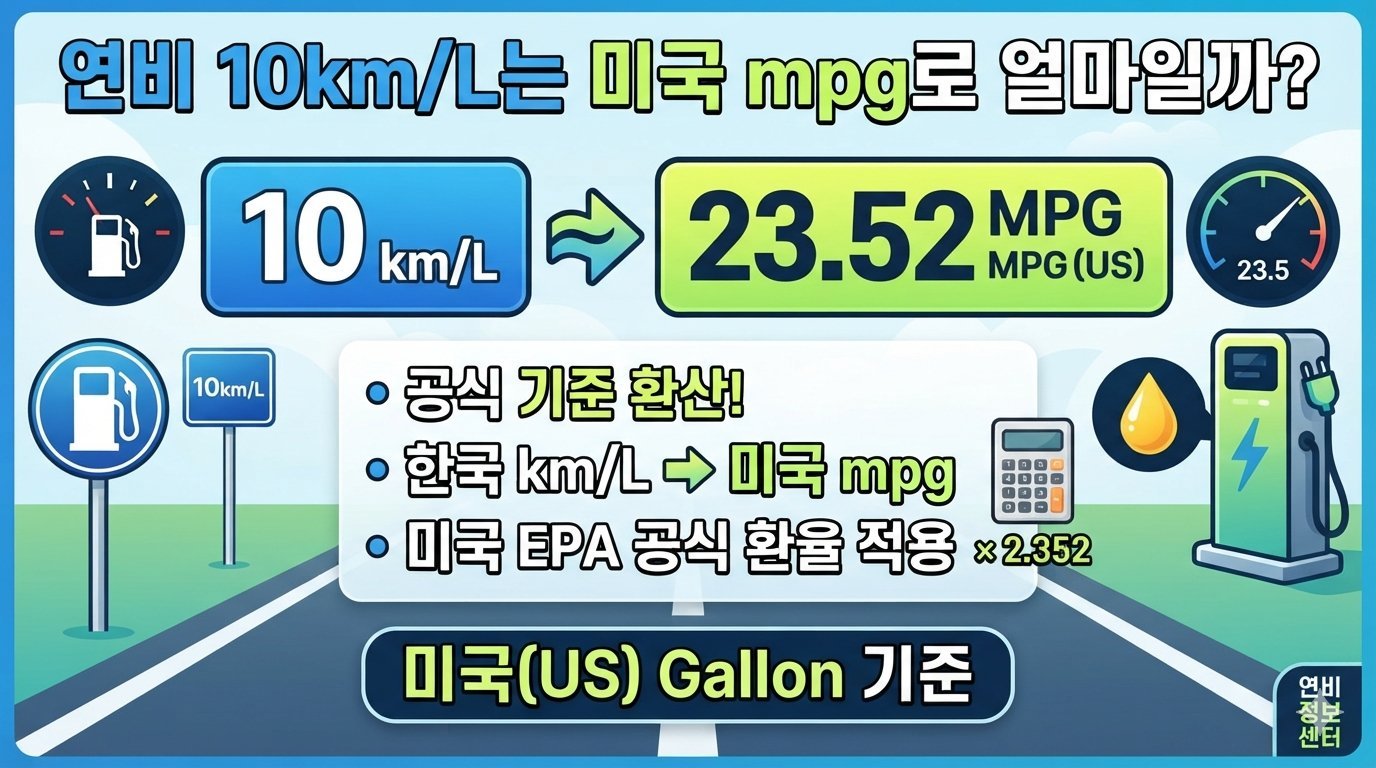 연비 10km/L는 미국 mpg로 얼마일까?