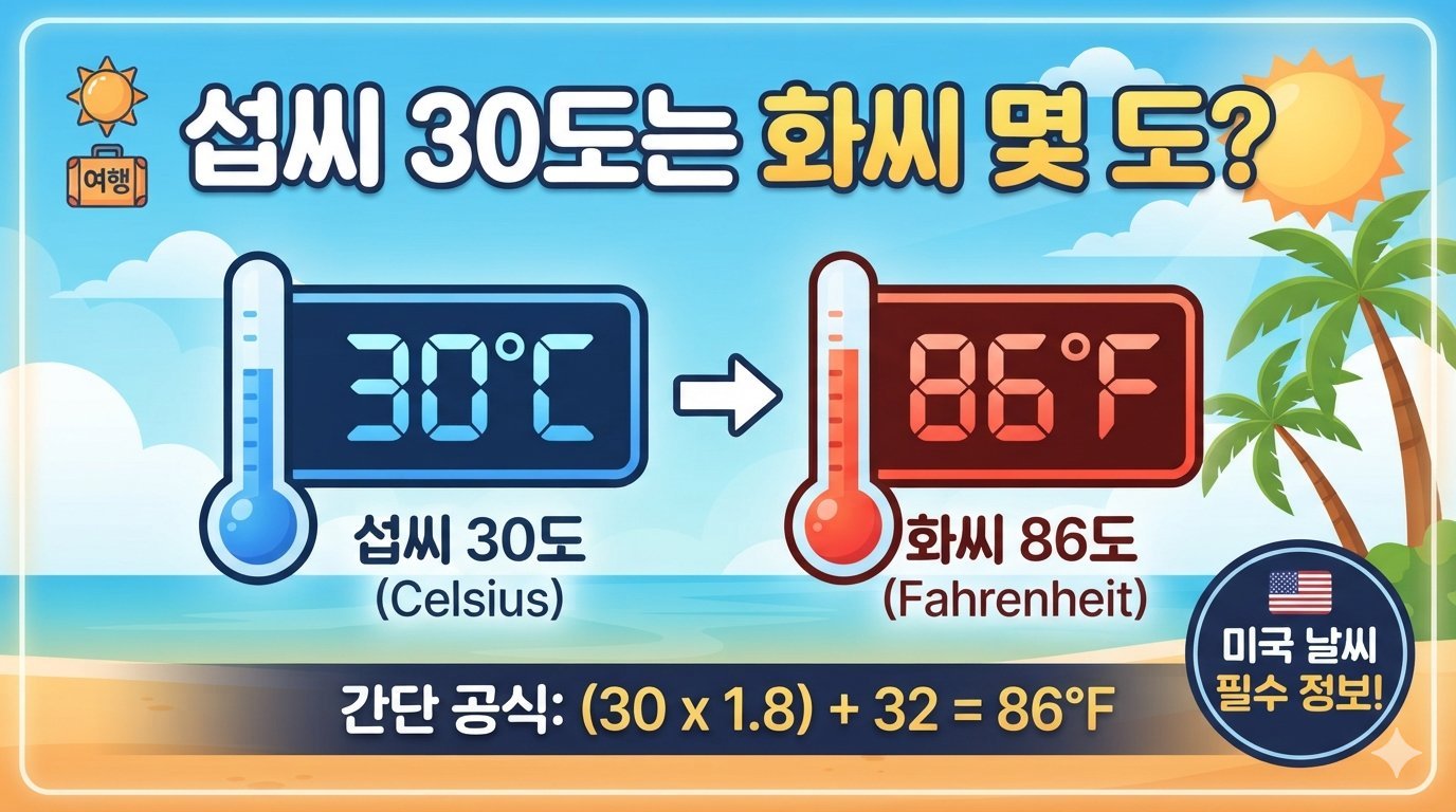섭씨 30도는 화씨 몇 도일까요?